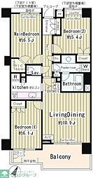 上野毛パーク・ホームズアダージオ 3LDKの間取図画像
