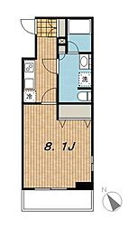 パシフィックコート目黒南 1Kの間取図画像