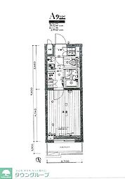 ルーブル喜多見 1Kの間取図画像