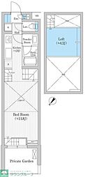 野沢ウッド ワンルームの間取図画像