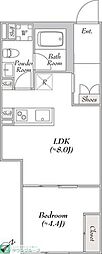 LUMIEC un Sakurashinmachi North 1LDKの間取図画像