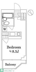 ビューパレー新宿新都心 ワンルームの間取図画像