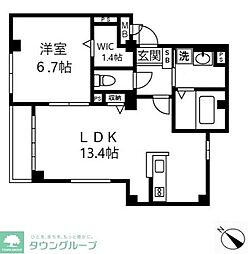 クレスト下北沢 1LDKの間取図画像