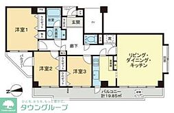 ライオンズガーデン世田谷 3LDKの間取図画像