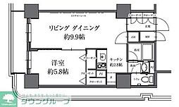 HF駒沢公園レジデンスTOWER 1LDKの間取図画像