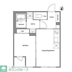 EXAM下北沢IV 1DKの間取図画像