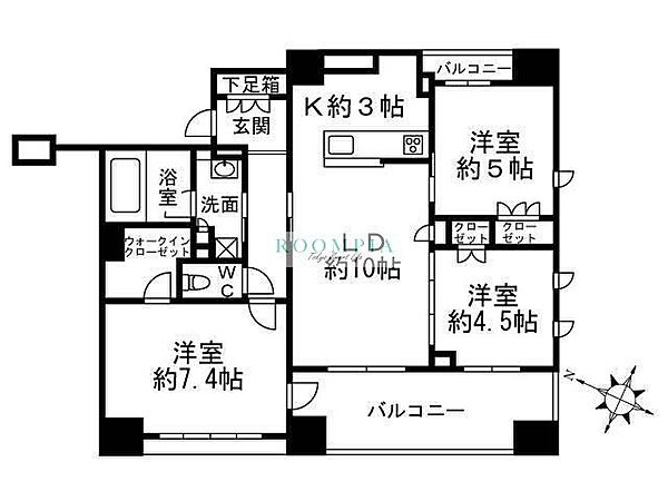 クリオ文京音羽 802｜東京都文京区音羽１丁目(賃貸マンション3LDK・8階・67.01㎡)の写真 その2