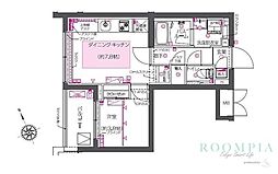 ZOOM西早稲田 3階1DKの間取り