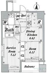 メイクスデザイン新宿 10階1SDKの間取り