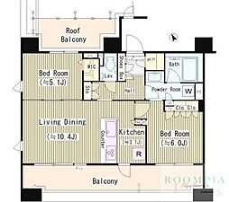 シェフルール西早稲田ラヴィーナ 5階2LDKの間取り