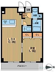 プライムアーバン中野上高田 3階1LDKの間取り