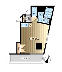 神楽坂フラッツ 4階ワンルームの間取り