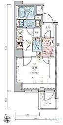 リヴシティ飯田橋 2階1Kの間取り