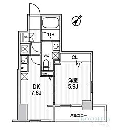 ドゥーエ東高円寺 1DKの間取図画像