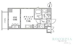 RESIDIA神楽坂2 1DKの間取図画像