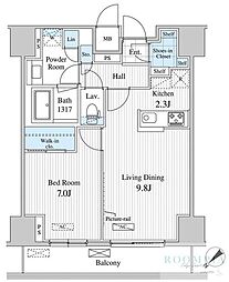 セリオ落合東中野 1LDKの間取図画像