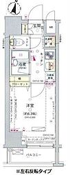 コンシェリア新宿North-One 1Kの間取図画像
