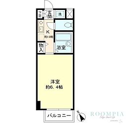 北辰ヒルズ早稲田 1Kの間取図画像