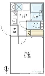 MODULOR上落合 1Kの間取図画像