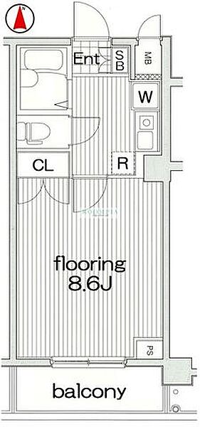 グランヴァン中野新橋 406｜東京都中野区本町３丁目(賃貸マンション1K・4階・24.94㎡)の写真 その2