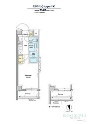 RESIDENCEKLENJI 1Kの間取図画像