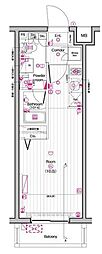 THEPREMIUMCUBEG東中野 ワンルームの間取図画像