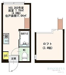 ハーモニーテラス高円寺南 ワンルームの間取図画像