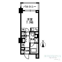 レジディア中落合-B ワンルームの間取図画像