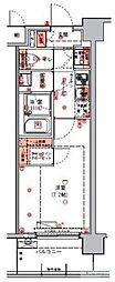 ハーモニーレジデンス東京アーバンスクエア#002 1Kの間取図画像