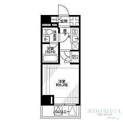 プレール・ドゥーク北新宿4 1Kの間取図画像