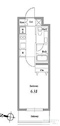 FINELIGHTS氷川台 1Kの間取図画像