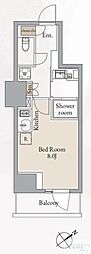 クロスレジデンス高田馬場 ワンルームの間取図画像