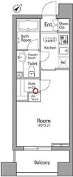 レジディア池袋ウエスト 1Kの間取図画像