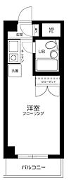 スカイコート落合2 1Kの間取図画像