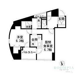 セルクル落合 1LDKの間取図画像