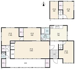 大和町池上借家 6DKの間取り