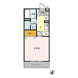 アルカディア 1Kの間取図画像