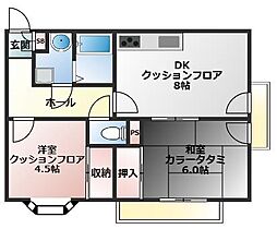 エストモンタニュ 302 ｜ 大阪府枚方市東山1丁目55-1（賃貸マンション2DK・3階・47.00㎡） その2