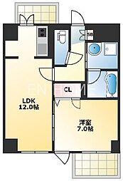 サムティ難波グレイス 8階1LDKの間取り
