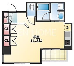ソーレブリアンテ 10階ワンルームの間取り