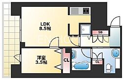 PHOENIX北堀江 10階1LDKの間取り