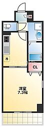 ソレアード昼ヶ丘 7階1Kの間取り
