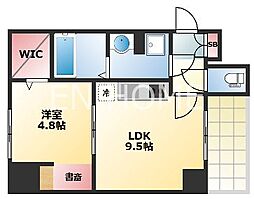 アビエール松屋町 1LDKの間取図画像