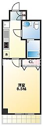 アーデン和泉町 1Kの間取図画像