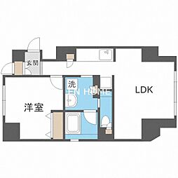 ルクレ北堀江 1LDKの間取図画像