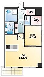 リーガランド難波南 1LDKの間取図画像