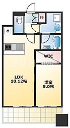 プレジオ難破EURO 1LDKの間取図画像