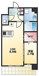 ラシーヌ瓦屋町 1LDKの間取図画像