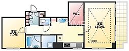セレッソコート南船場 2Kの間取図画像