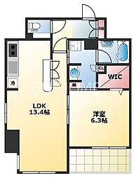 アビエール松屋町 1LDKの間取図画像